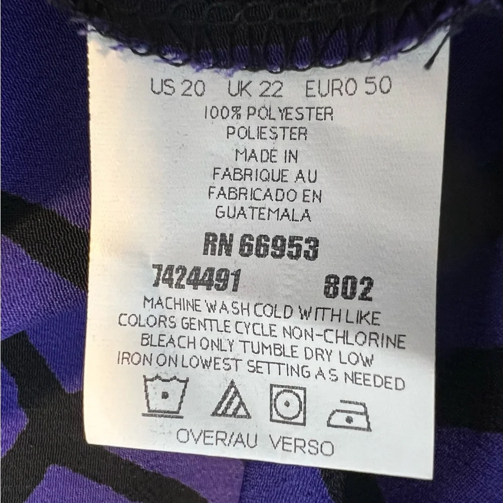 90s Vintage Joan Leslie Maxi Long Skirt PURPLE BLACK Color Size 20W - Picture 4 of 7